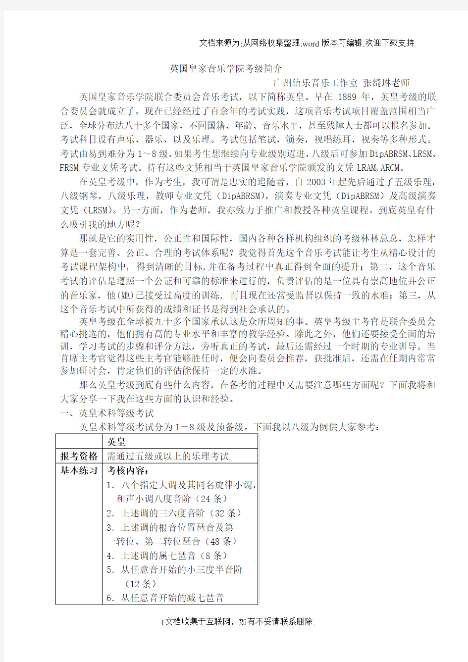 英国皇家音乐学院考级简介