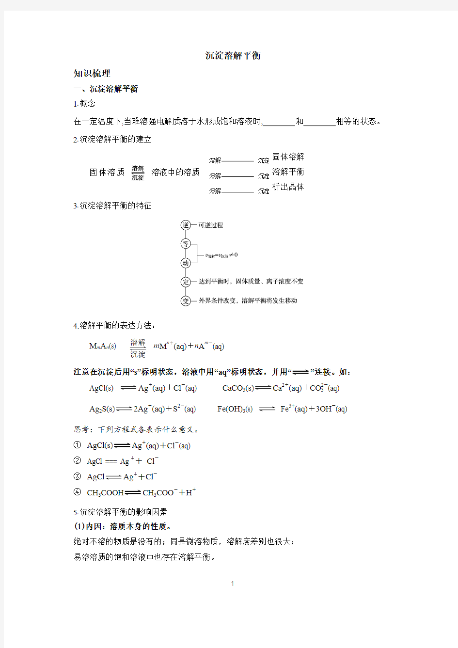 沉淀溶解平衡(1107)