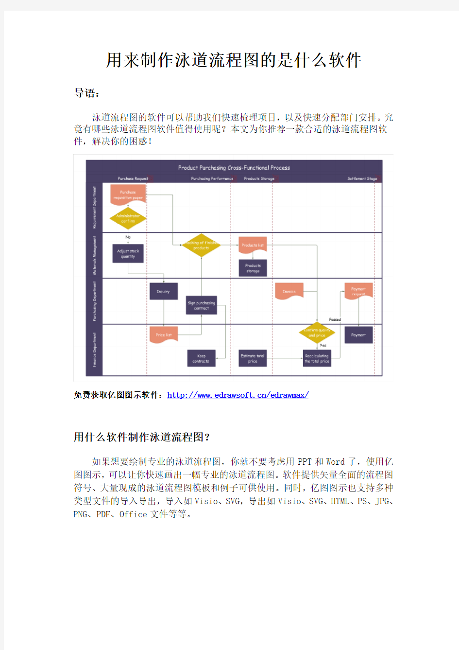 用来制作泳道流程图的是什么软件