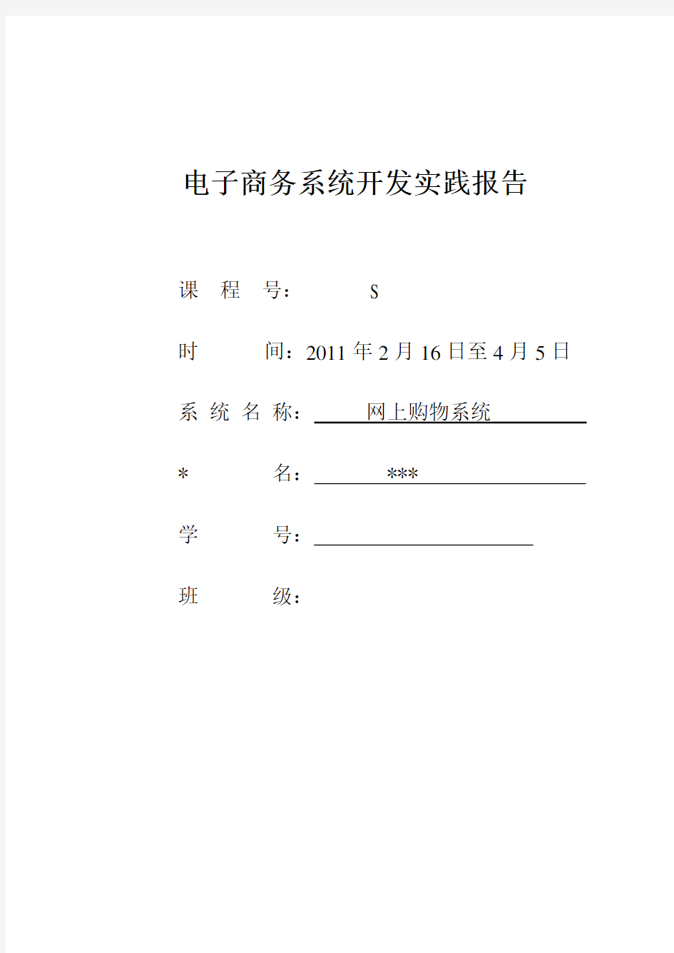 电子商务系统开发实践报告