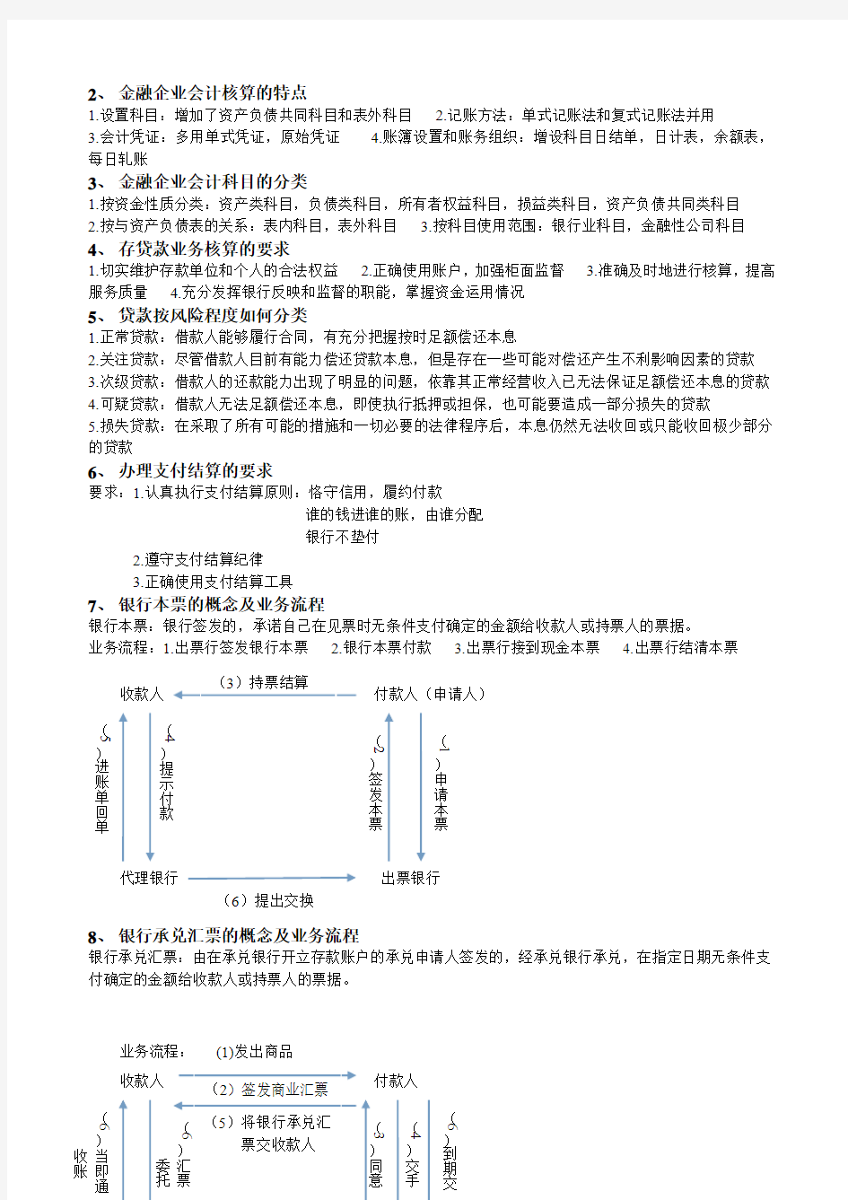 金融企业会计客观题 浙江财经大学 石秀华