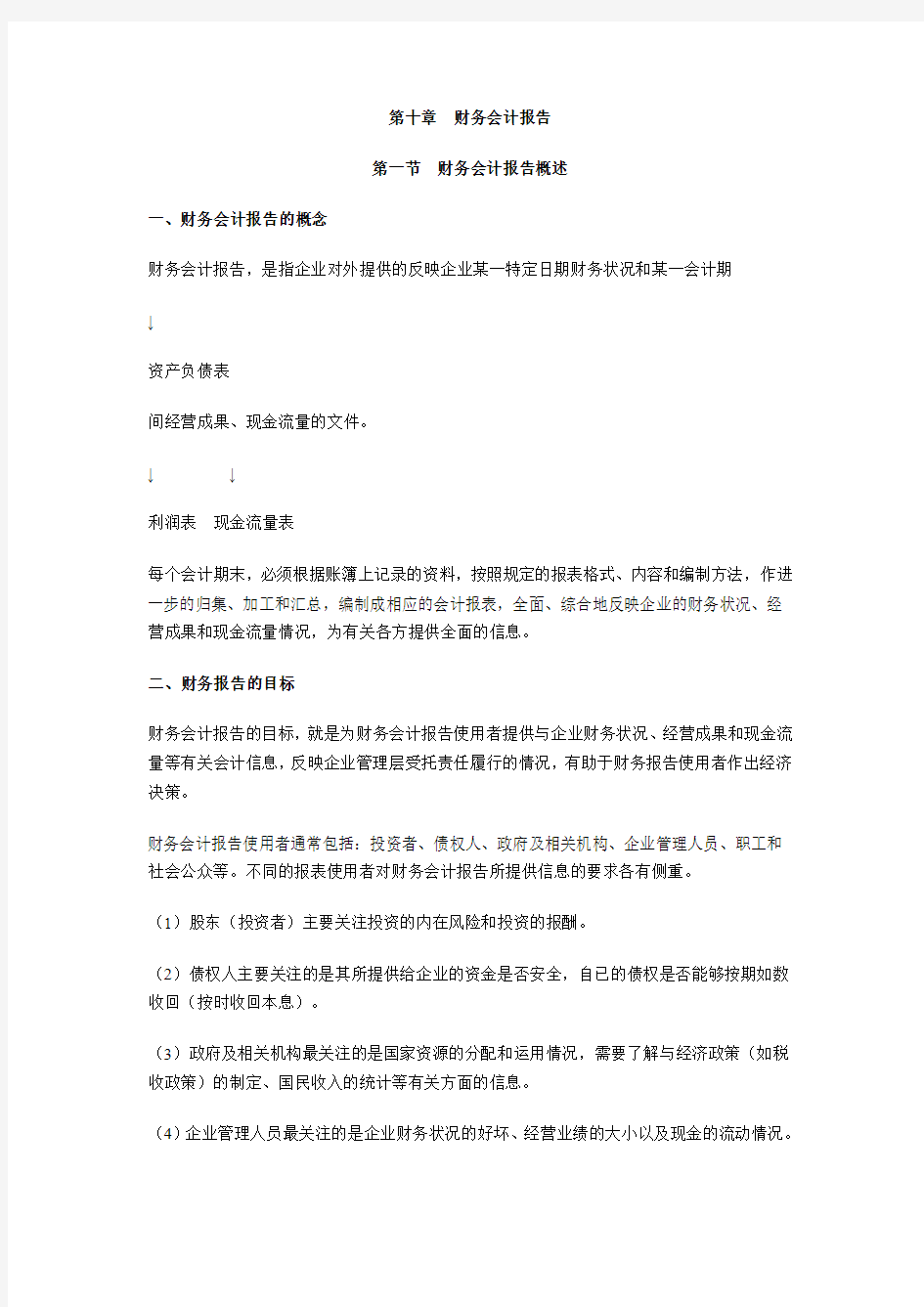 会计基础学习笔记 第十章