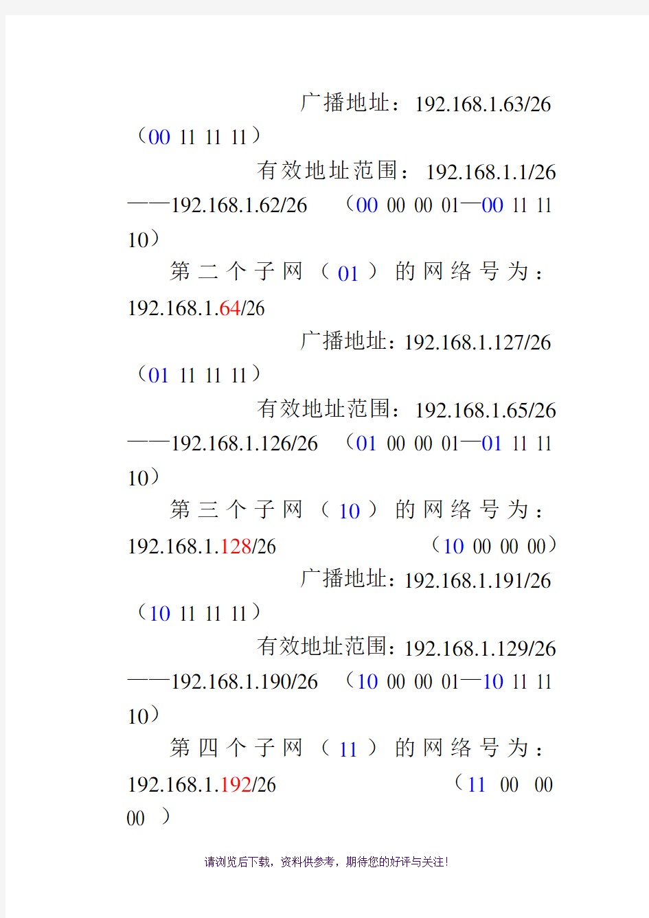 子网划分习题(有答案)