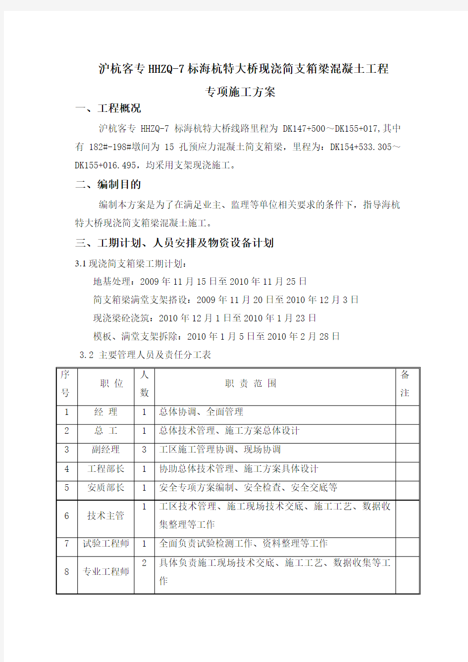 简支箱梁混凝土工程施工方案