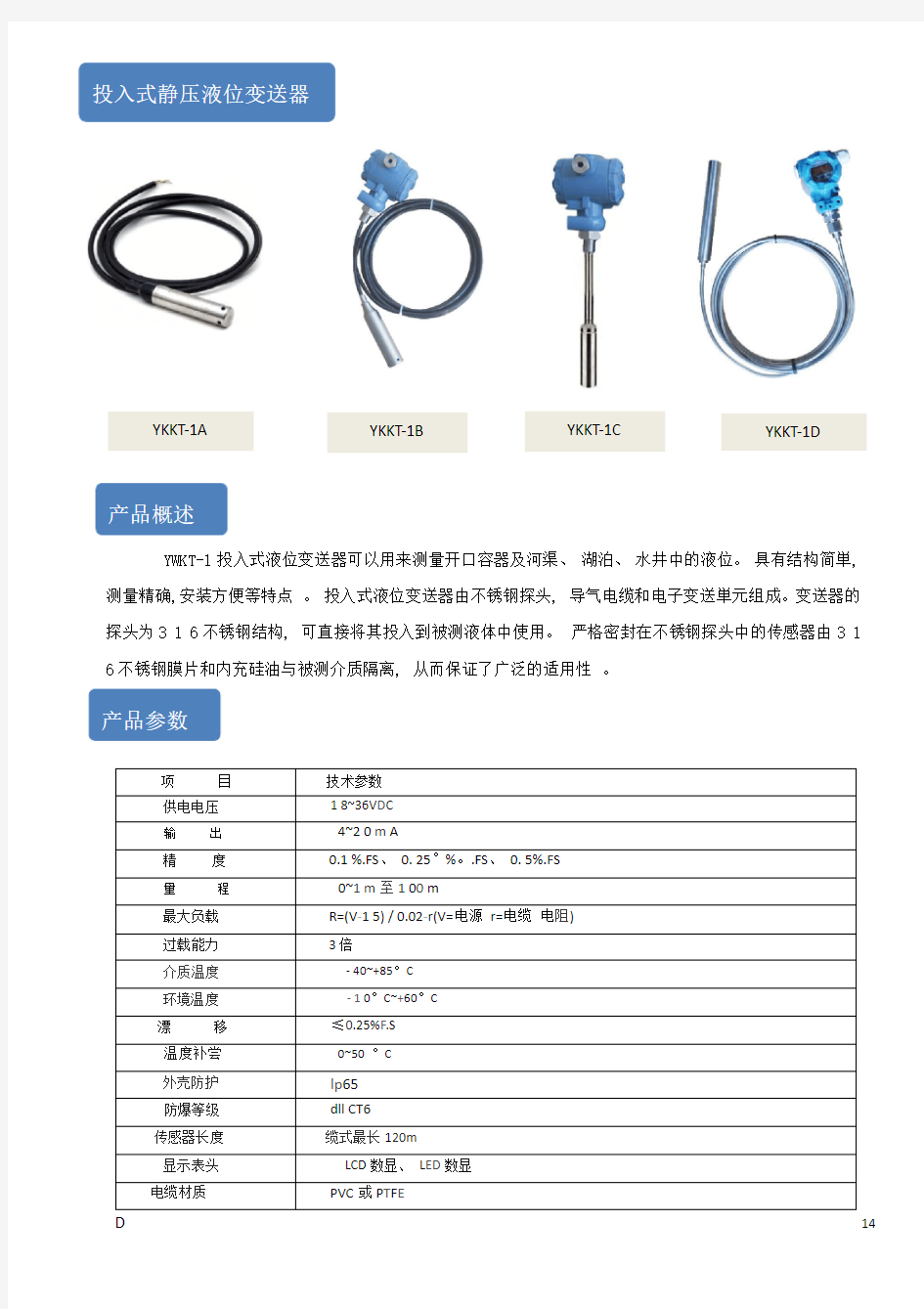 投入式液位计