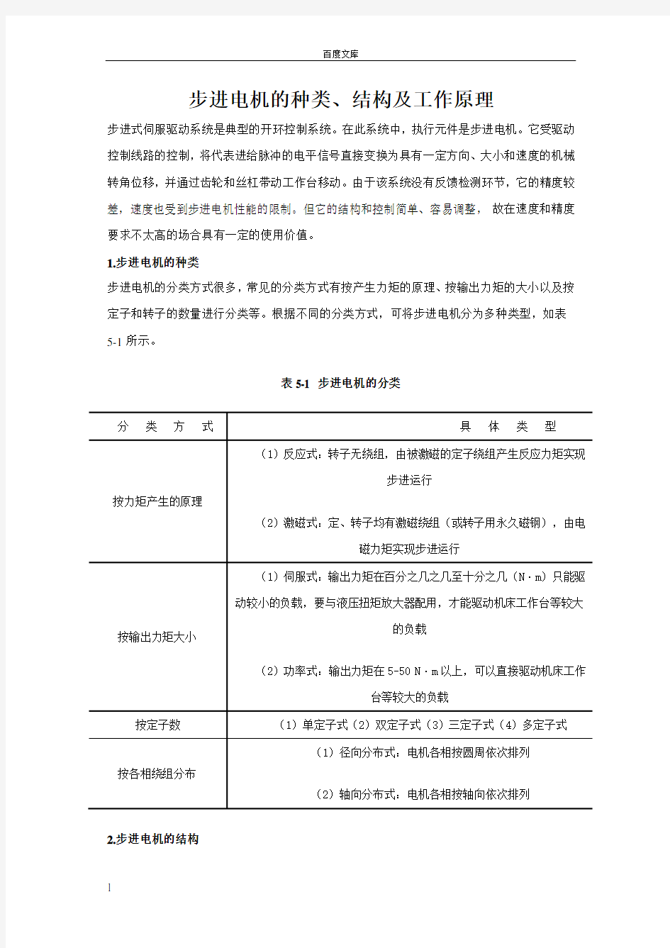 步进电机的种类结构及工作原理