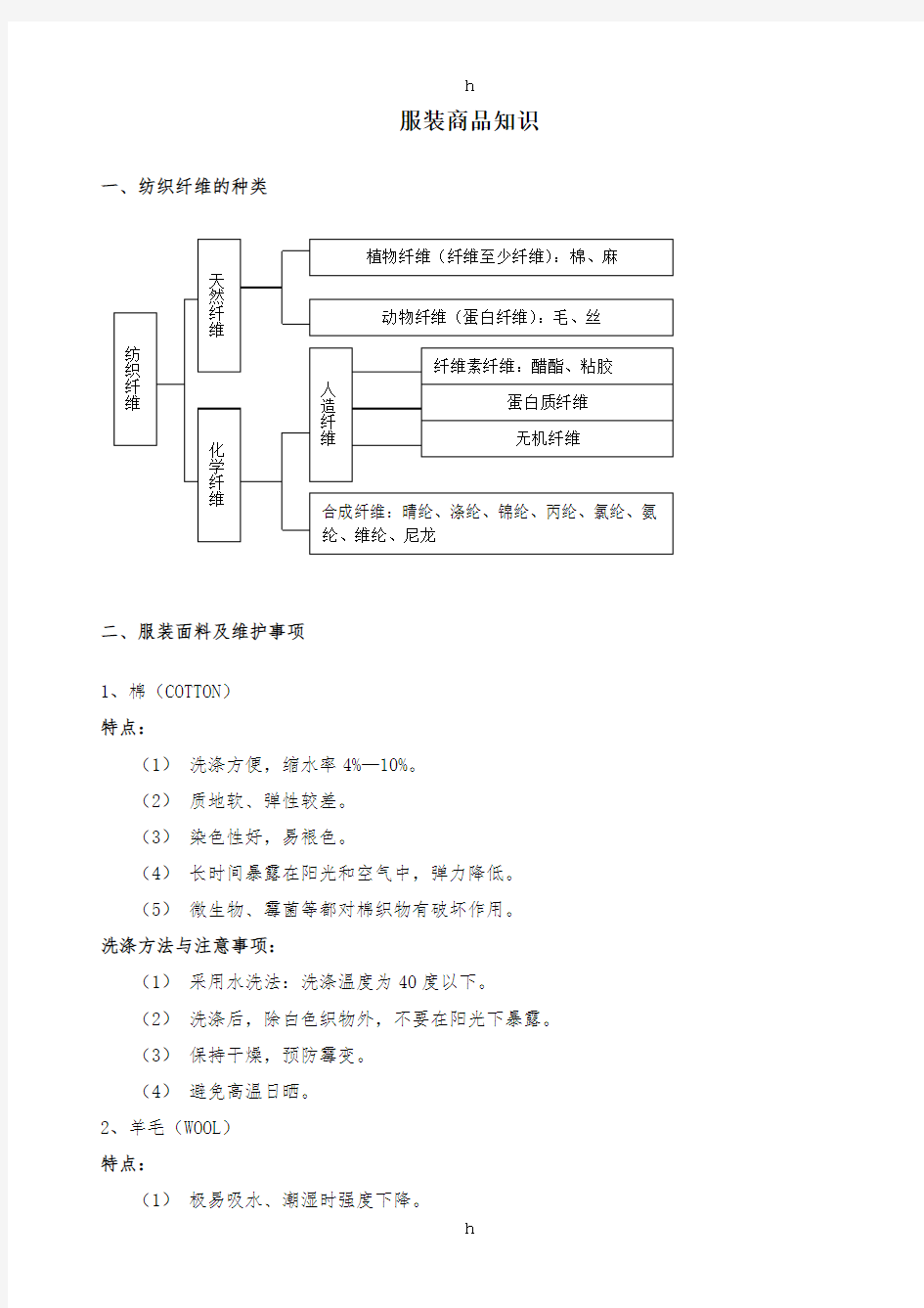 《服装商品知识》word版