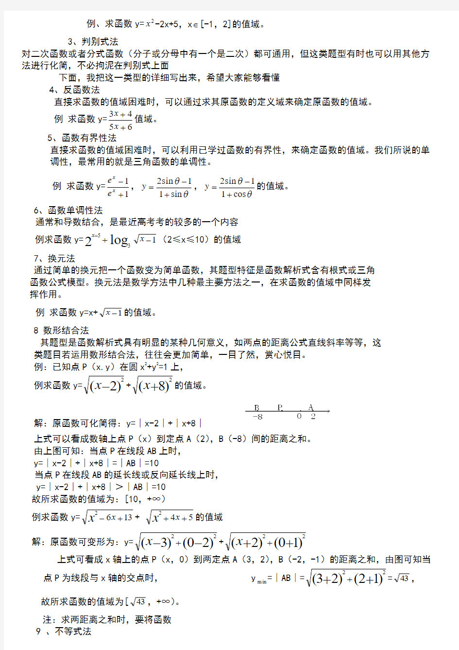 高中数学函数解题技巧方法总结(高考)47928