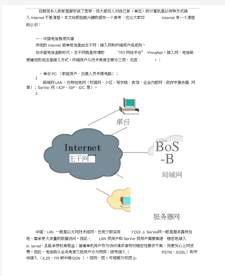 中国电信宽带网络结构分析