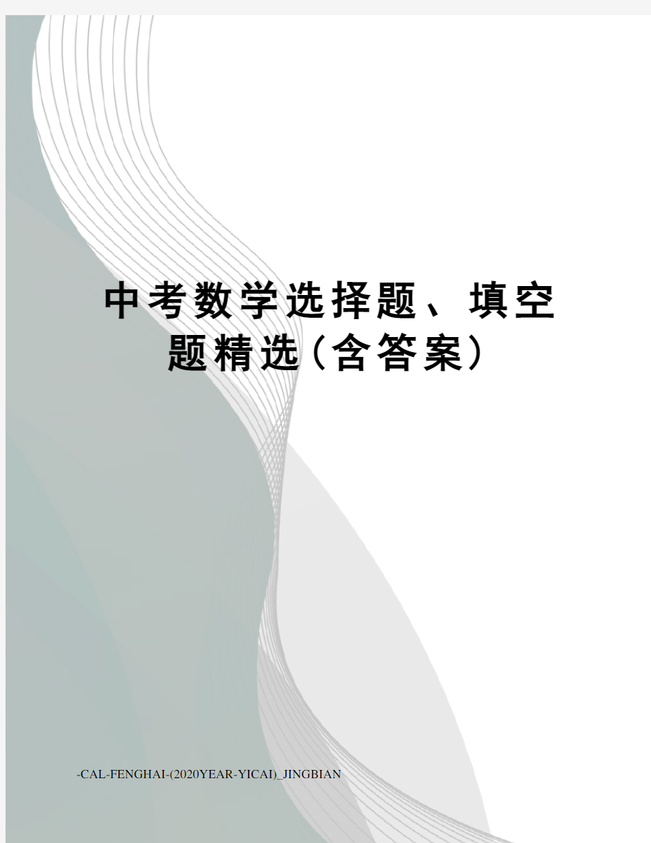 中考数学选择题、填空题精选(含答案)