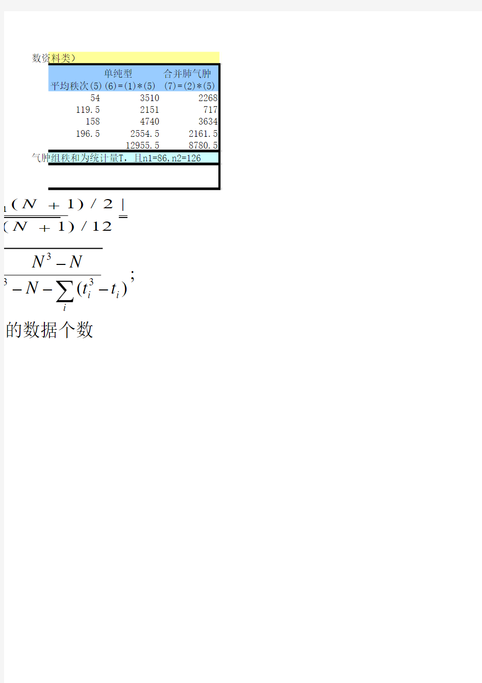 用Excel做Wilcoxon秩和检验