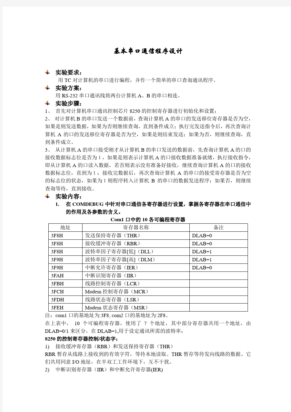 基本串口通信程序设计