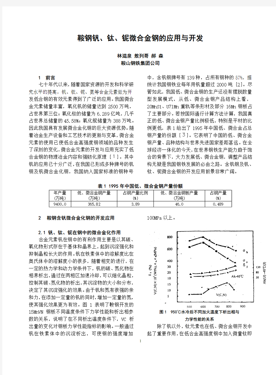 钒钛铌等微合金元素在低合金钢