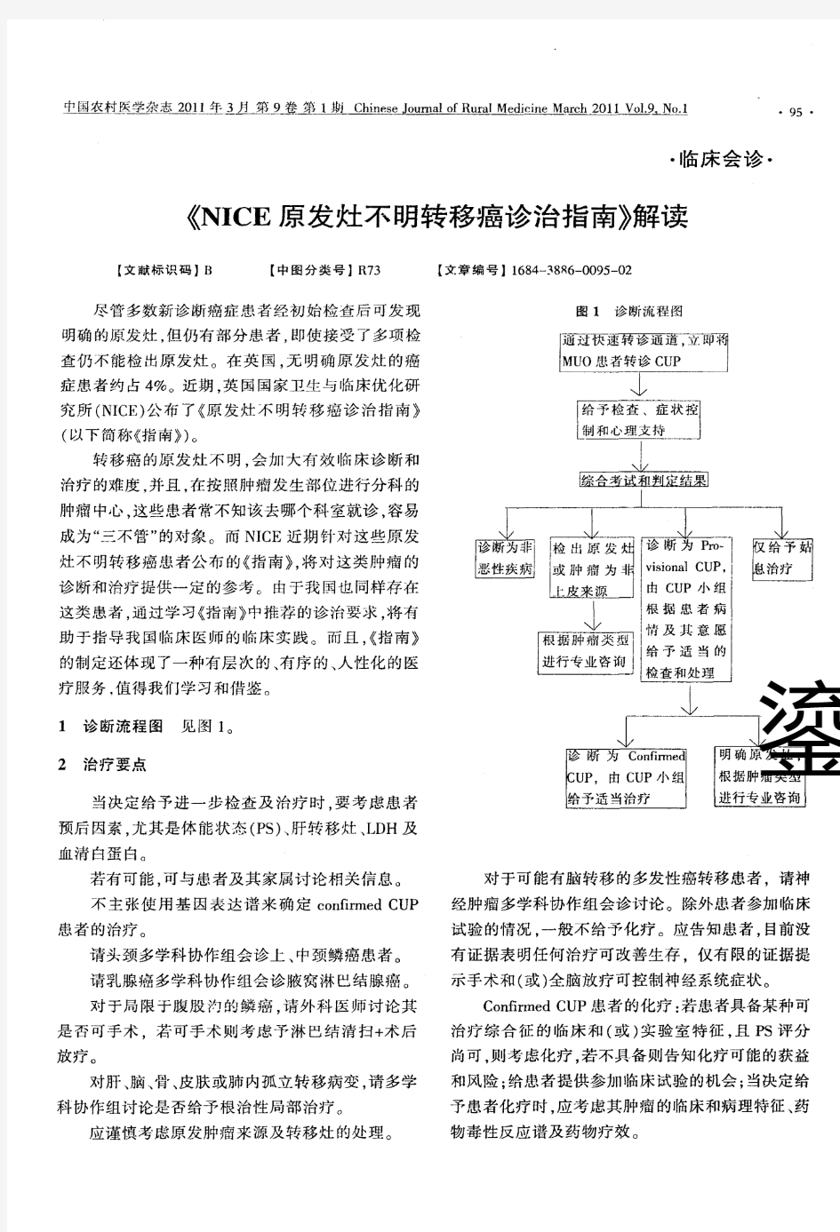 《NICE原发灶不明转移癌诊治指南》解读