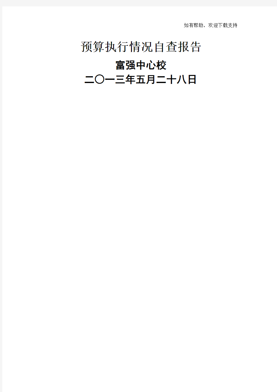 预算执行情况自查报告