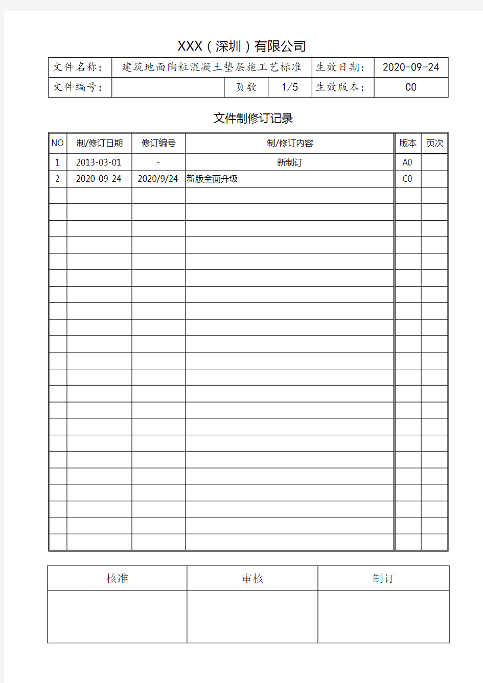 建筑地面陶粒混凝土垫层施工艺标准