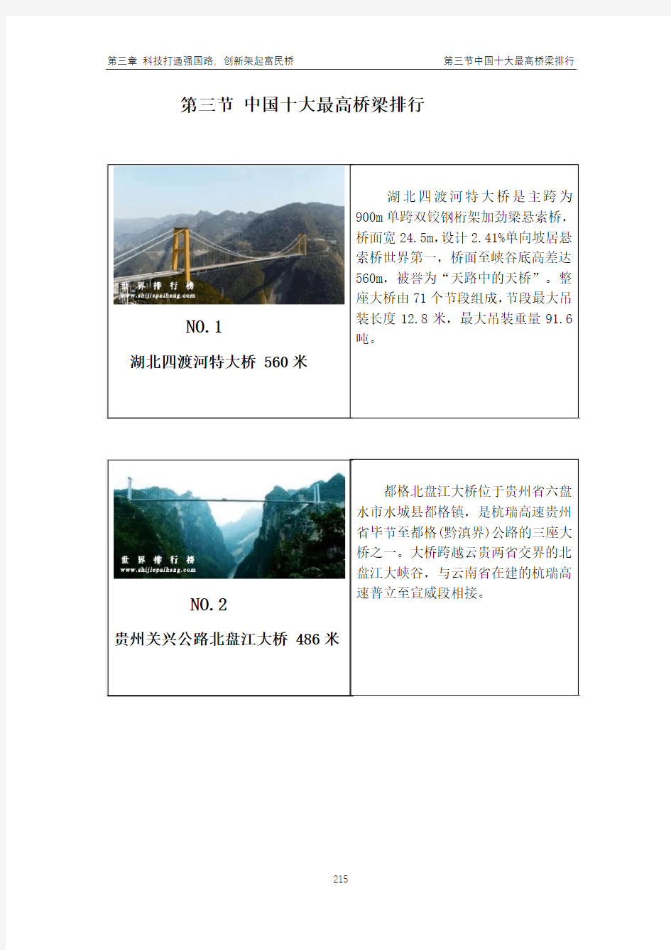 3.3第三节中国十大最高桥梁排行