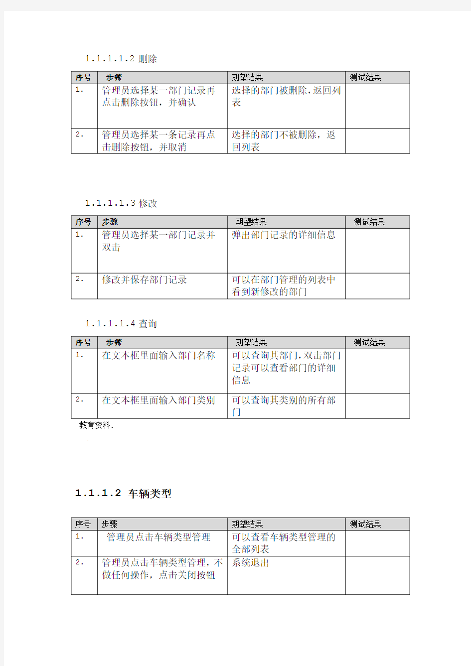 车辆管理系统测试用例