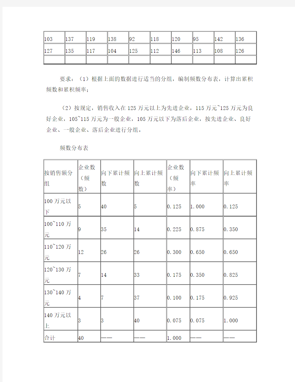 统计课后作业题(哈尔滨工业大学MBA课程)