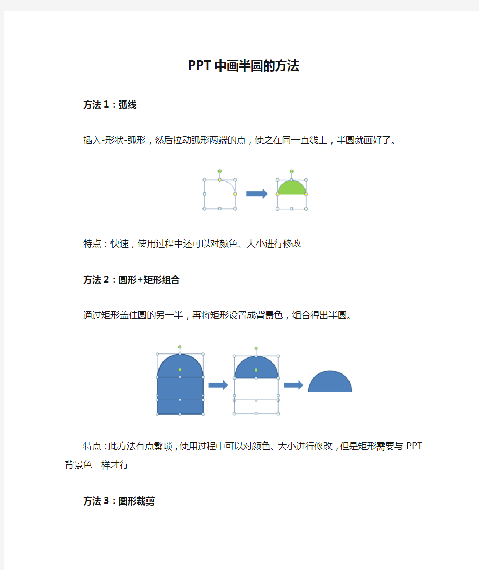 PPT中画半圆的方法