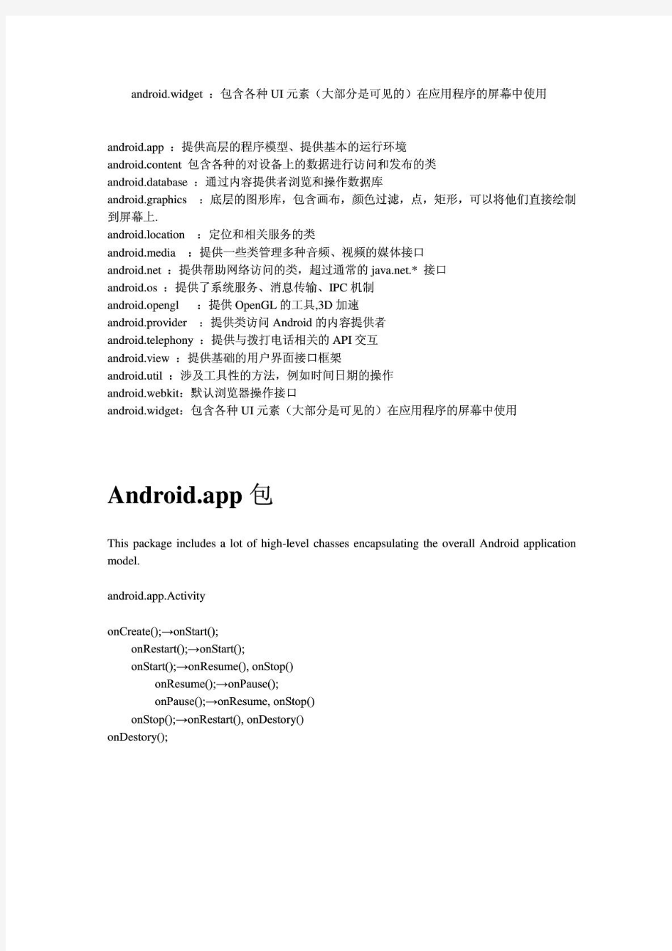 Android类库介绍