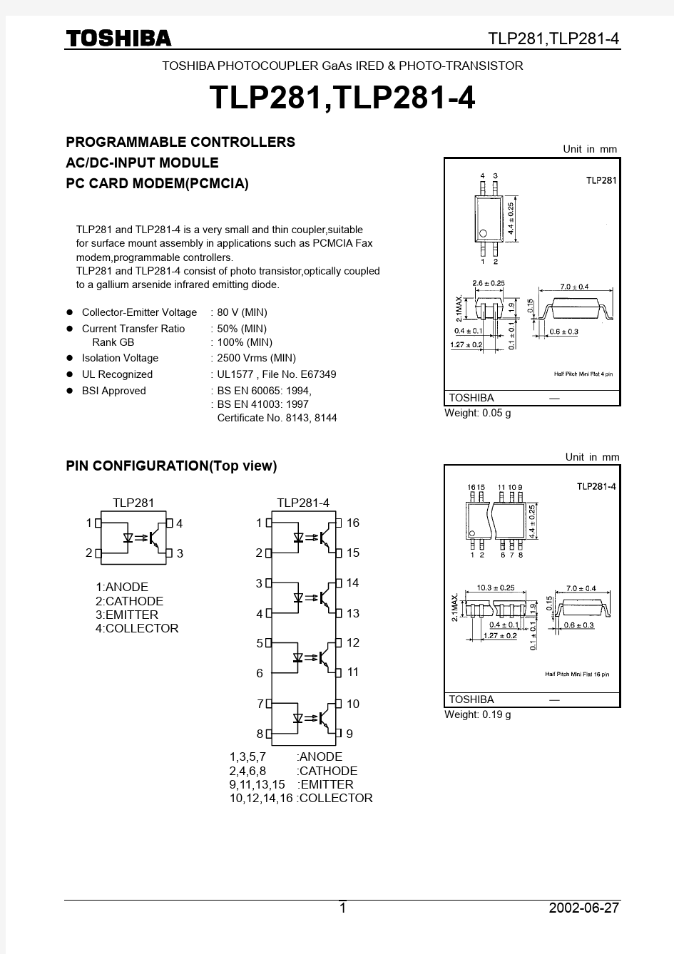 TLP281中文资料