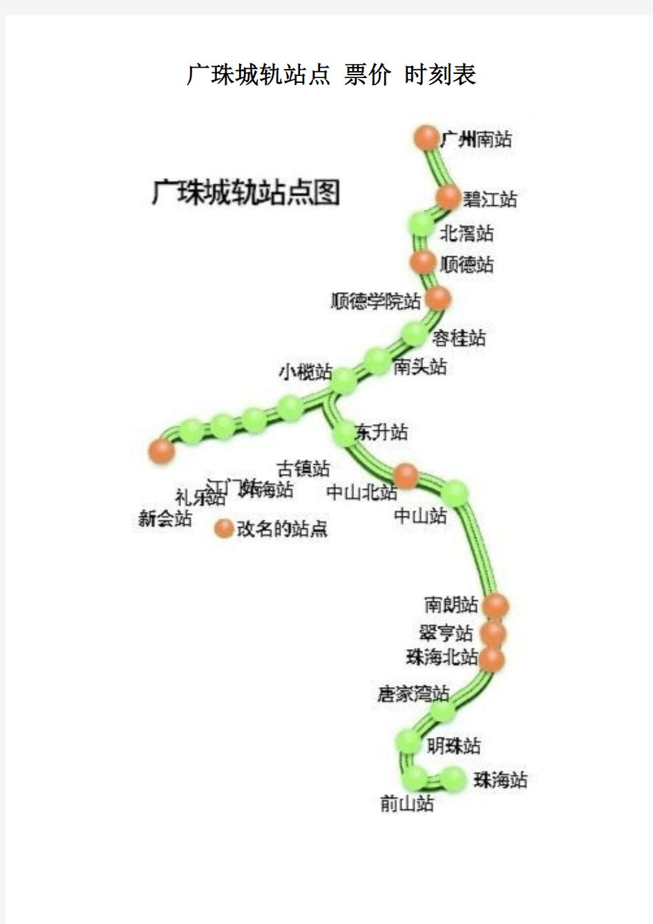 广珠城轨站点-票价-时刻表-乘车必备
