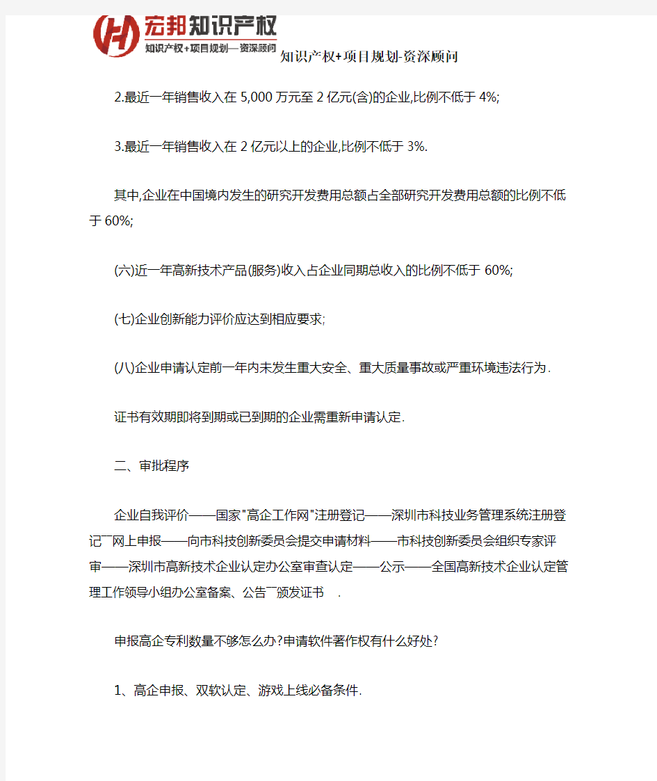 上海高新企业认定条件