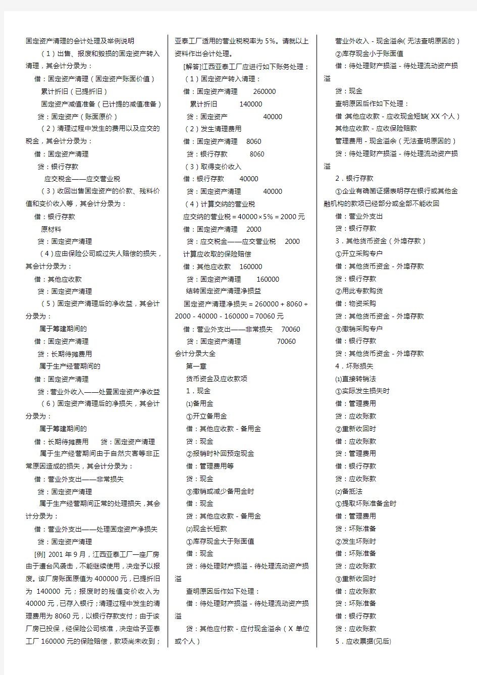 固定资产清理的会计处理及举例说明