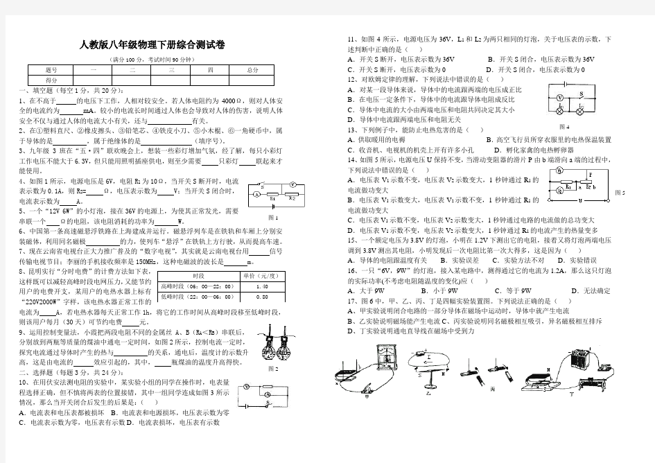 八年级物理下册综合测试卷