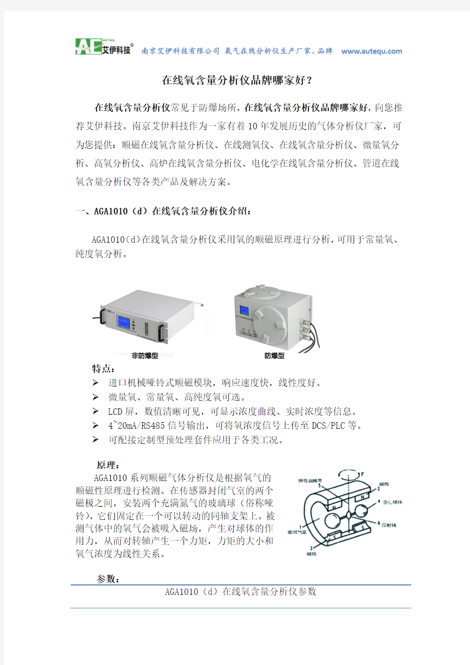 在线氧含量分析仪品牌哪家好