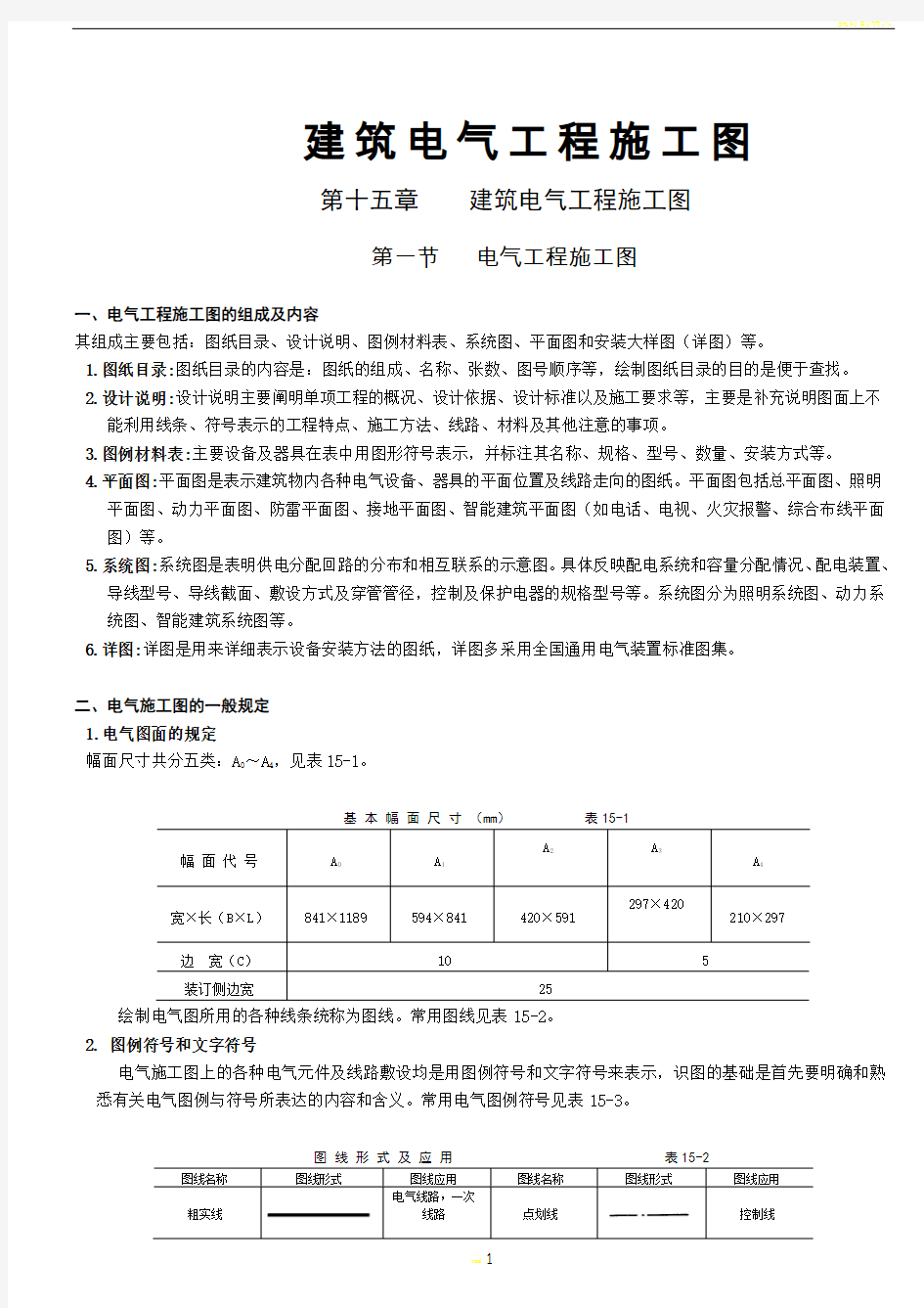 建筑电气施工图实例图解(图例、符号、含义)