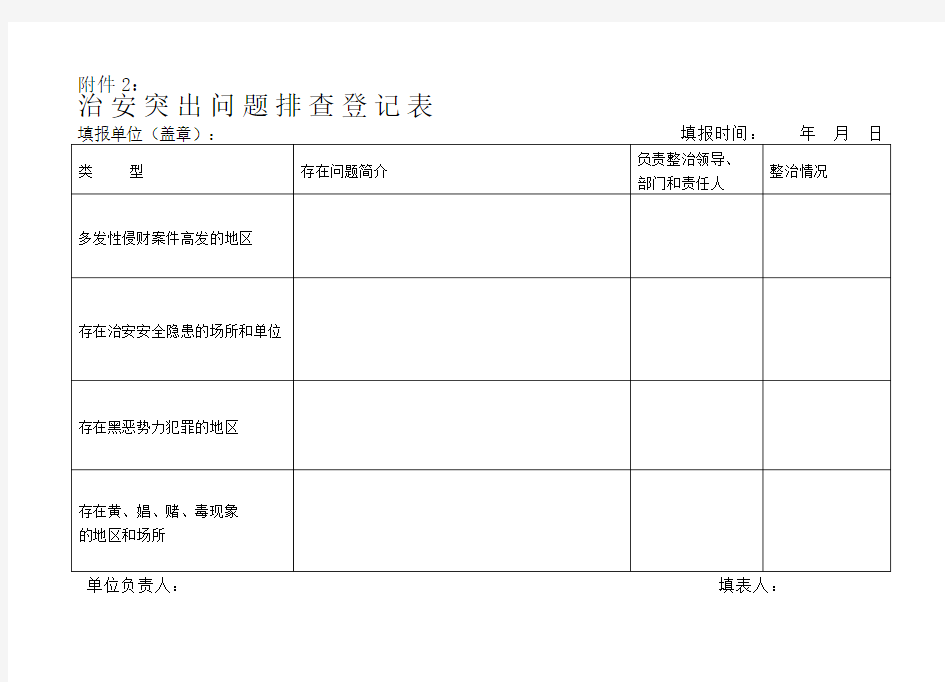 矛盾纠纷排查表62460