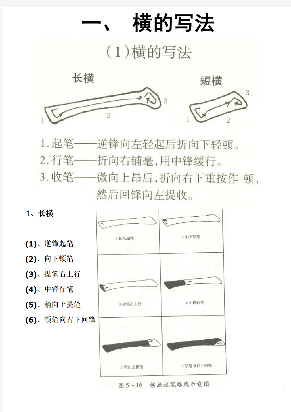 毛笔字基本笔画入门