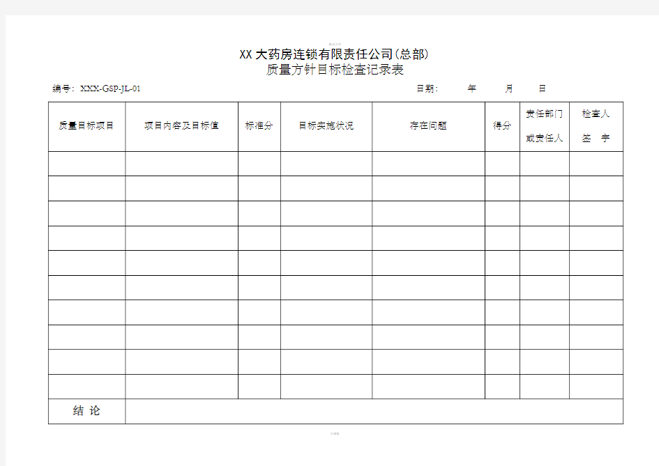 零售连锁药店GSP管理记录表格(总部、门店)_图文