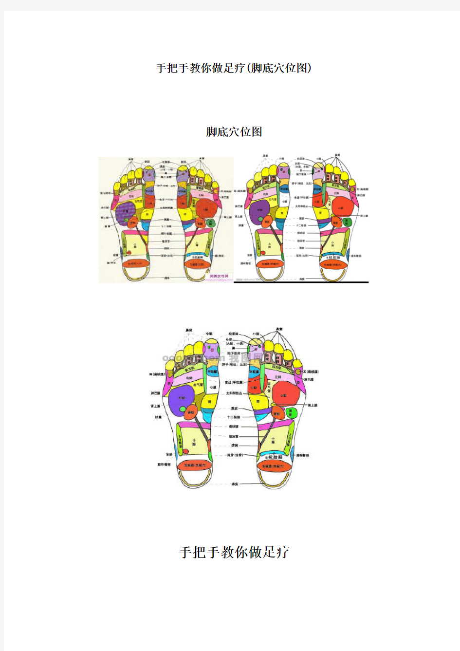 手把手教你做足疗(脚底穴位图)