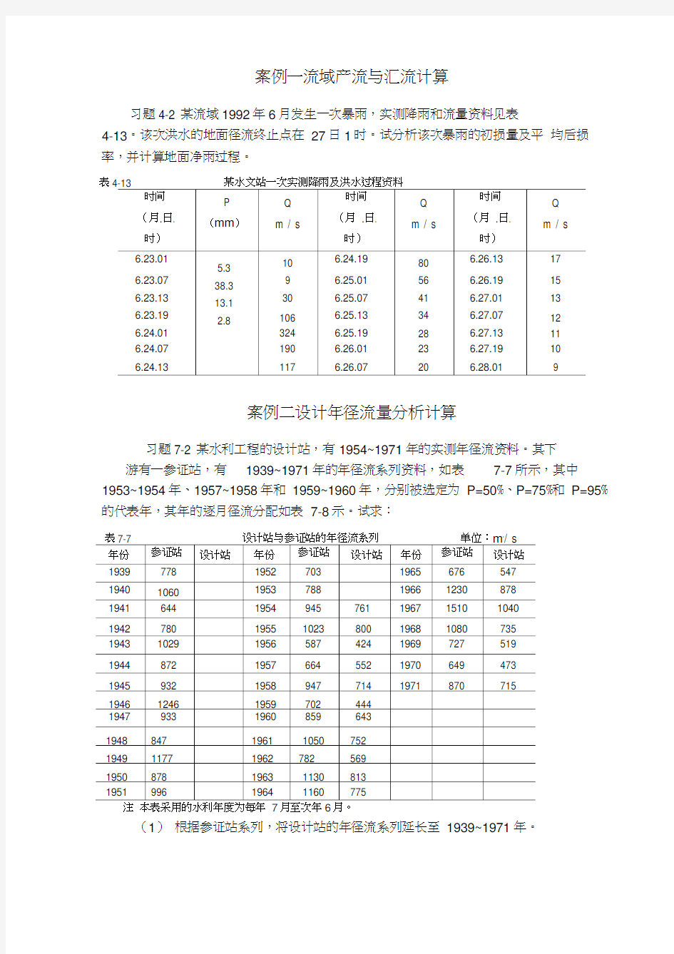 水力计算案例分析报告