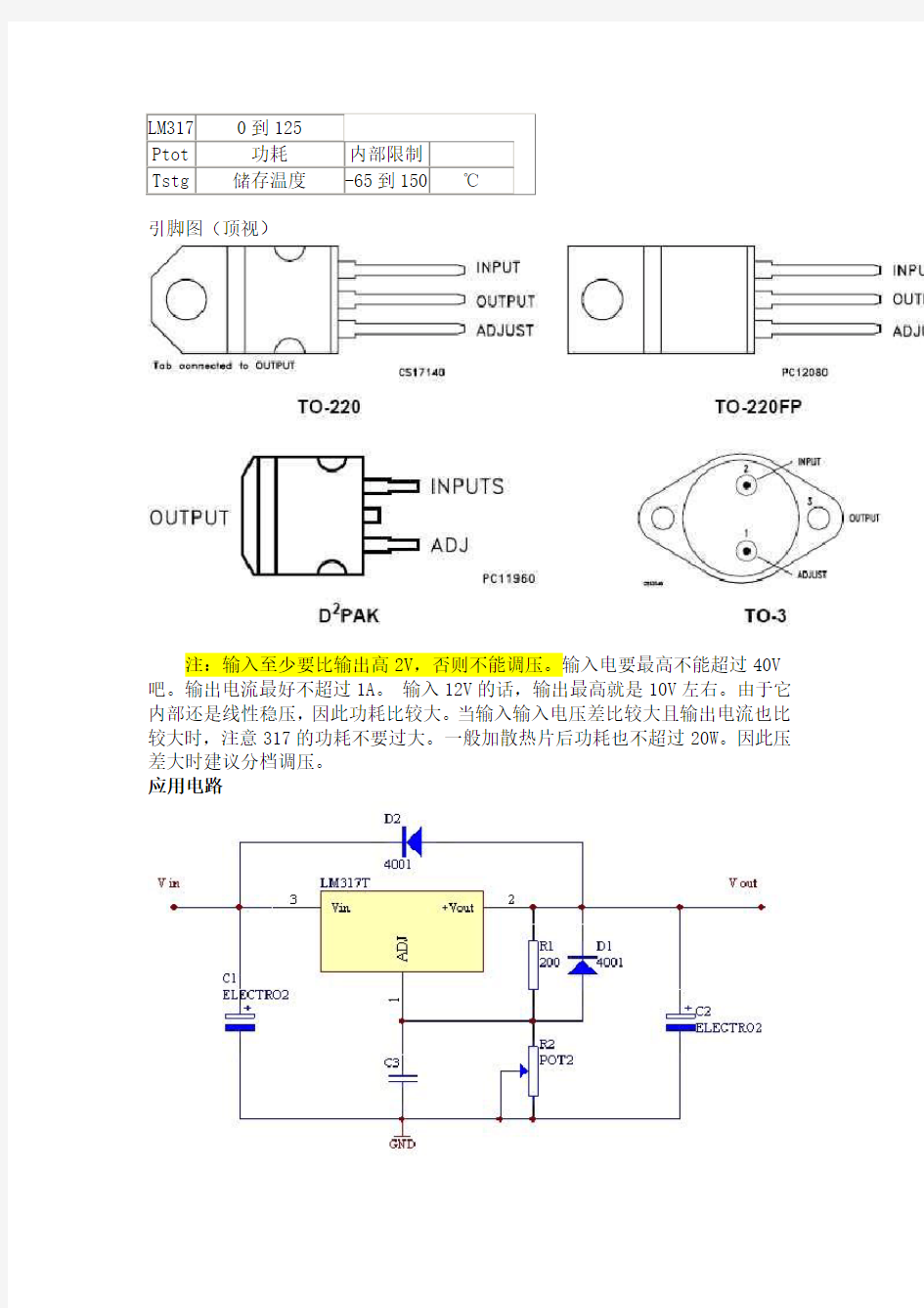 LM117-LM317三端可调正稳压器集成电路