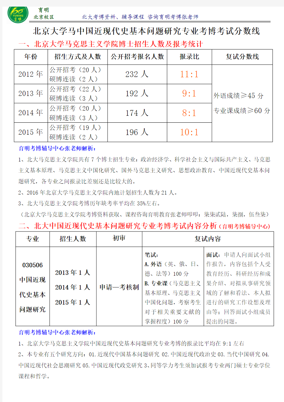 北大中国近现代史基本问题研究考博真题考试内容参考书复习内部资料考试重点-育明考博