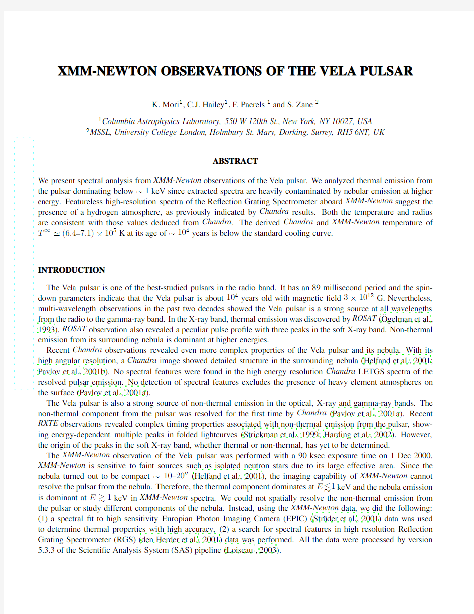 XMM-Newton observations of the Vela pulsar