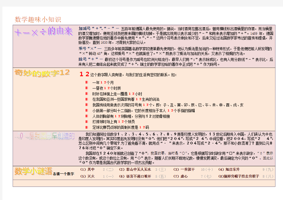 数学趣味小知识[1]