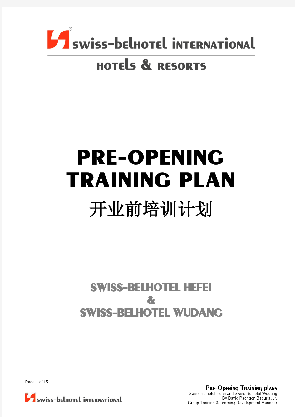 HR & Training Plan - SBHF & SBWD - with Chinese