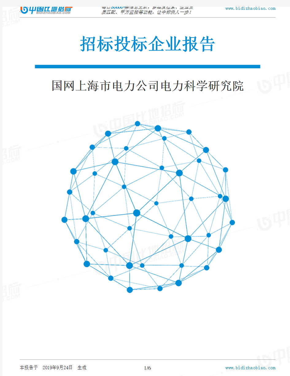 国网上海市电力公司电力科学研究院_招标190924