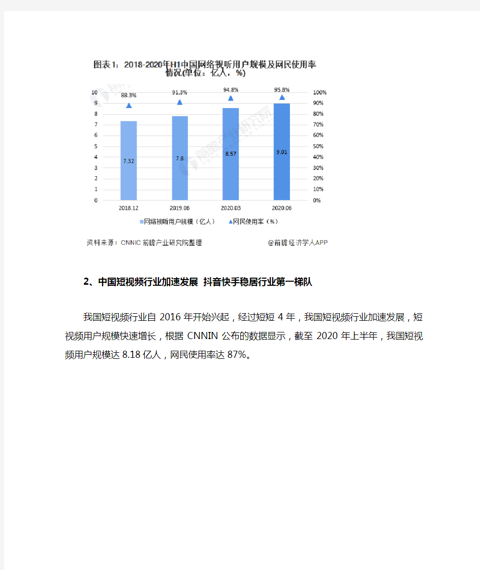 2020年中国网络视听行业现状及发展趋势研究报告