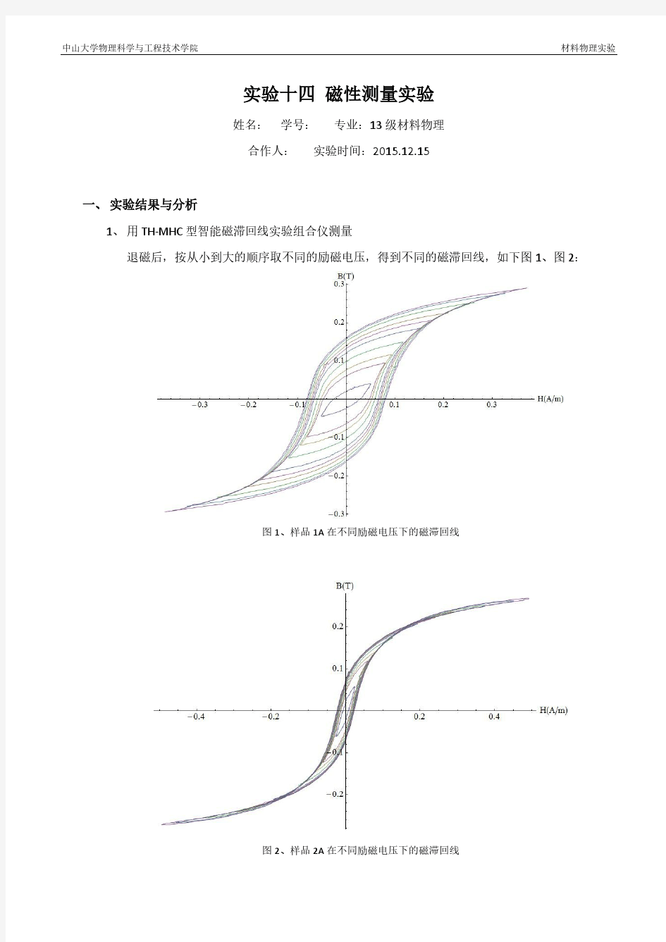 磁性测量实验-中山大学材料物理实验2015