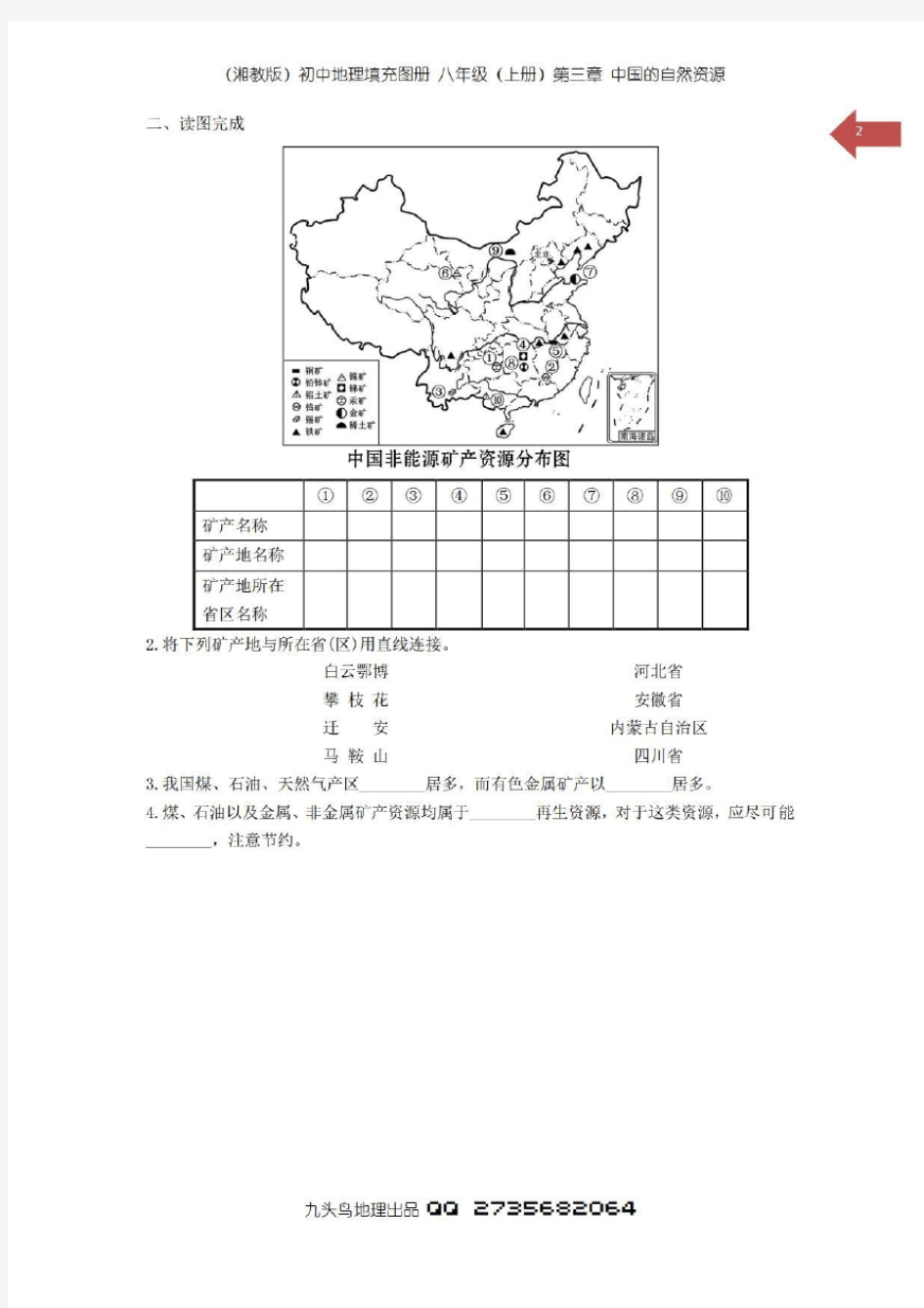 湘教版  初中地理填充图册 人教版 中图版 (3)