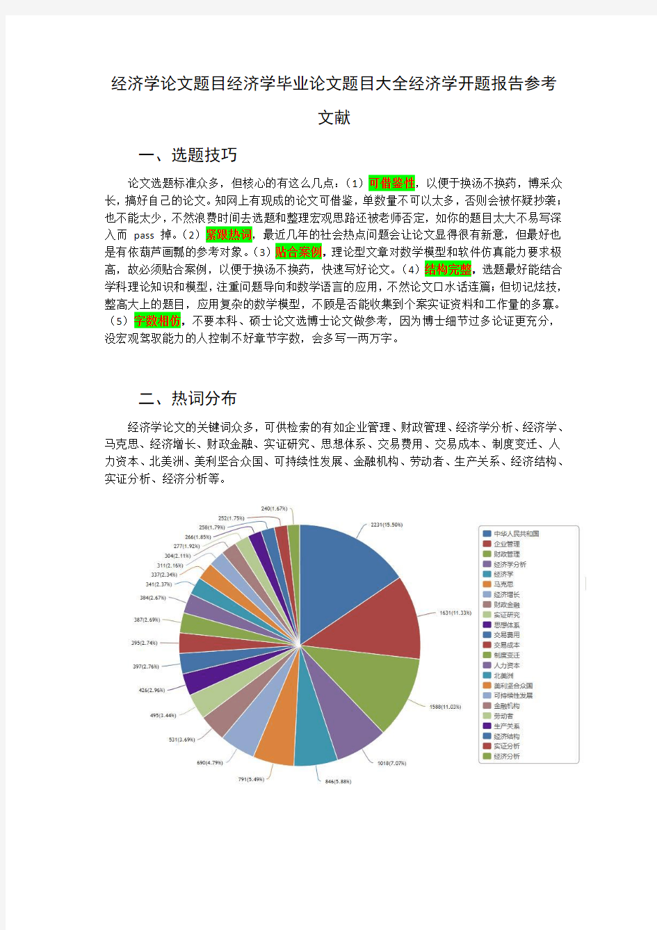 经济学论文题目经济学专业关键题目大全经济学开题报告参考文献