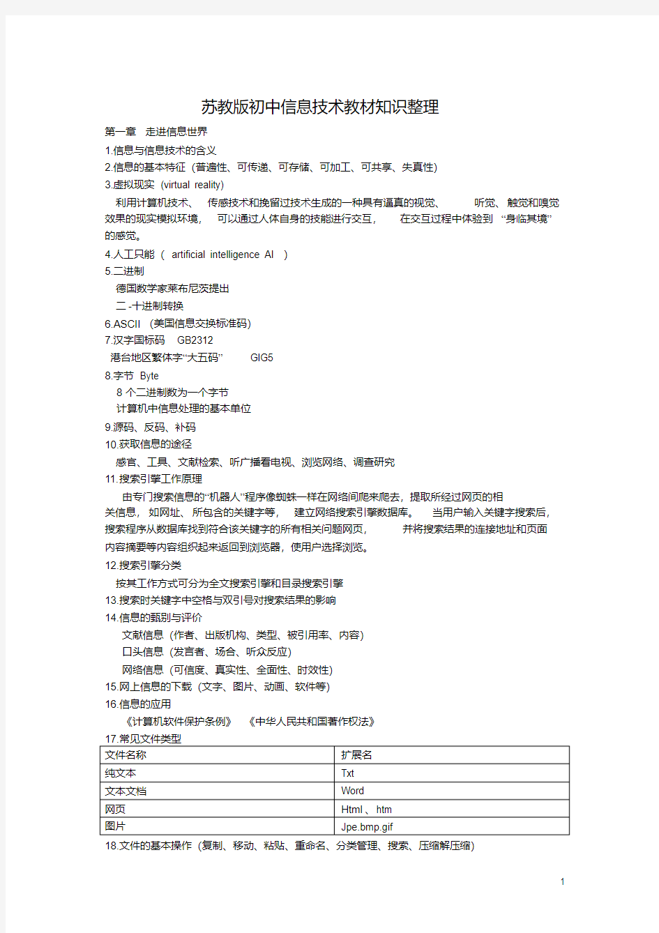 江苏省高中信息技术基本功比赛知识点整理.pdf