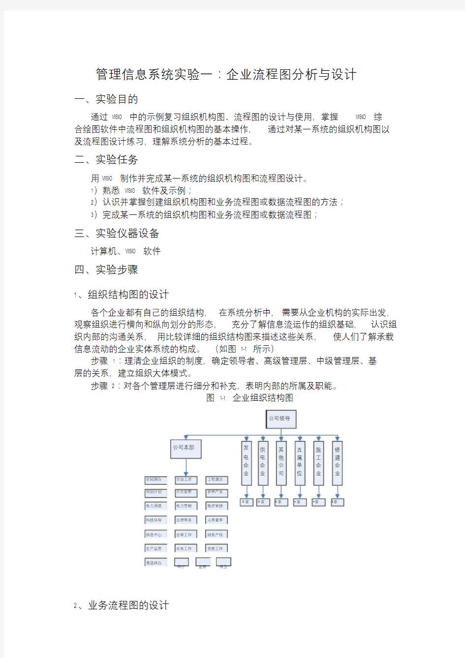 管理信息系统企业流程图分析与设计