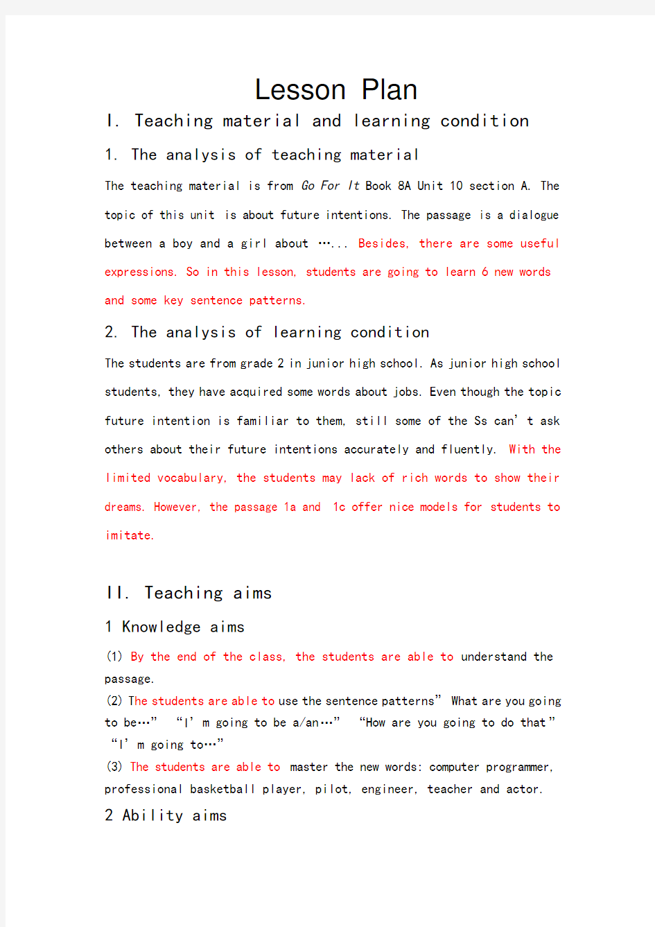 英语教学lessonplan